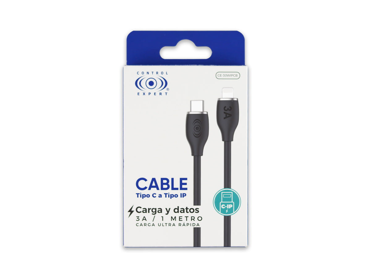 Cable Tipo C a iPhone 30W Carga Rápida Negro