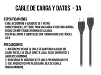 Cable Tipo a iPhone 30W Carga Rápida Negro