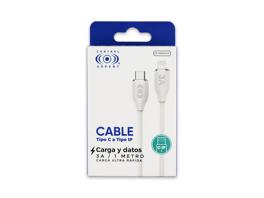 Cable Tipo a iPhone 30W Carga Rápida Blanco