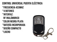 Control Para Portón Eléctrico Frecuencia 433Mhz