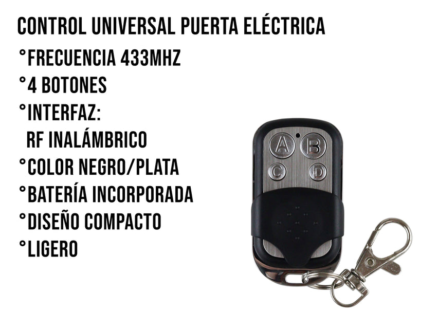 Control Para Portón Eléctrico Frecuencia 433Mhz