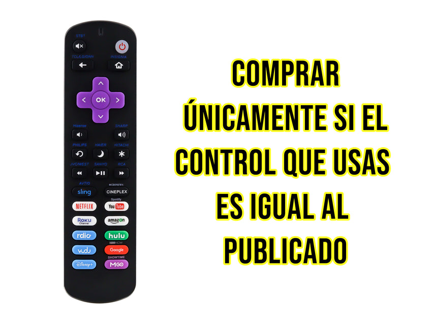 Control Compatible Con Tcl LG Hisense Sharp Philps Hitachi