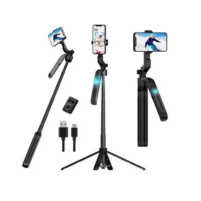 Selfie Stick Tripie Estabilizador con Seguimiento Facial Inteligencia artificial 360° | Extensible 1.9M