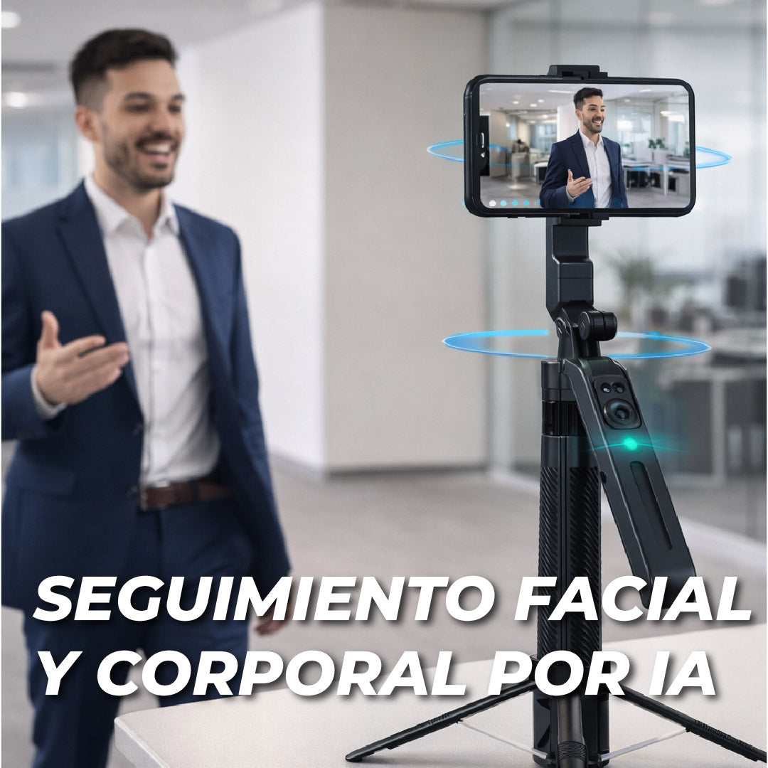 Selfie Stick Tripie Estabilizador con Seguimiento Facial Inteligencia artificial 360° | Extensible 1.9M