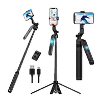 Selfie Stick Tripie Estabilizador con Seguimiento Facial Inteligencia artificial 360° | Extensible 1.9M