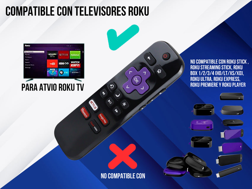 Control Para Atvio Roku Smart TV