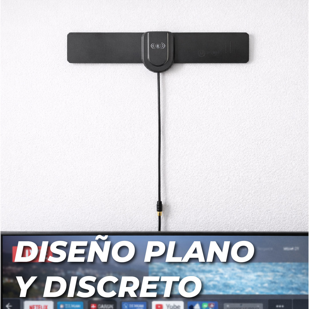 Antena HD Plana Cable 1.8m Cable Coaxial