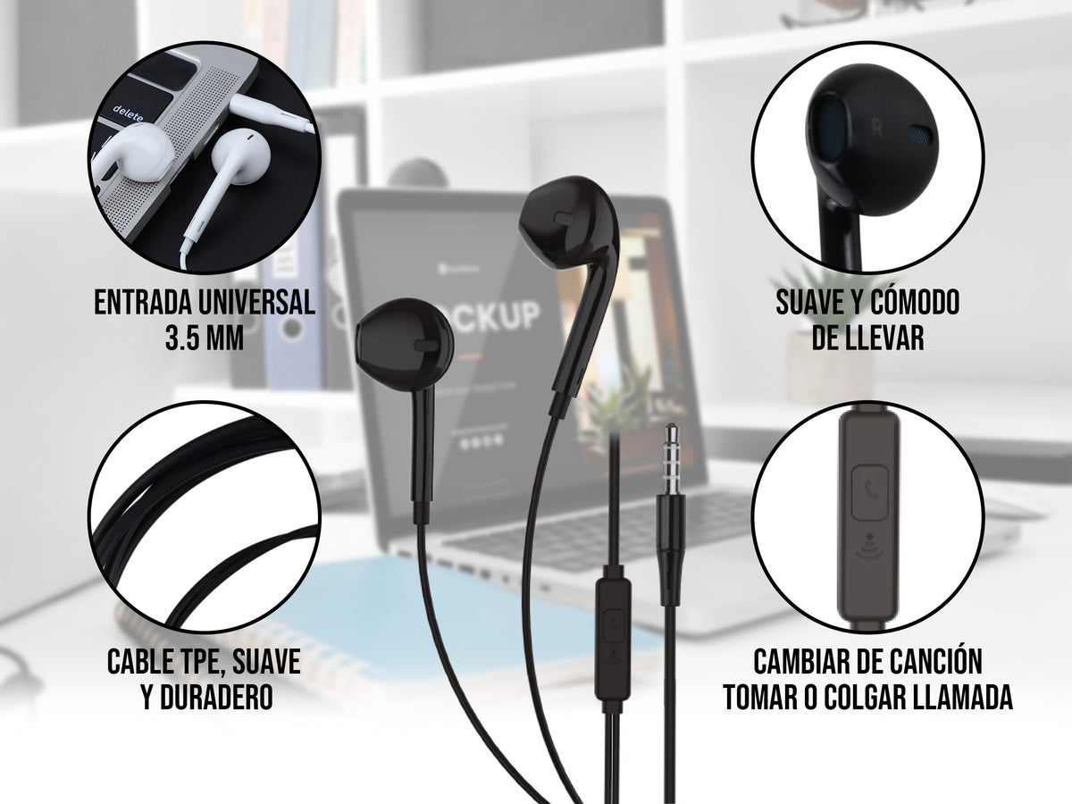 Audífonos Manos Libres con Cable CE-AU29 – Entrada 3.5 mm