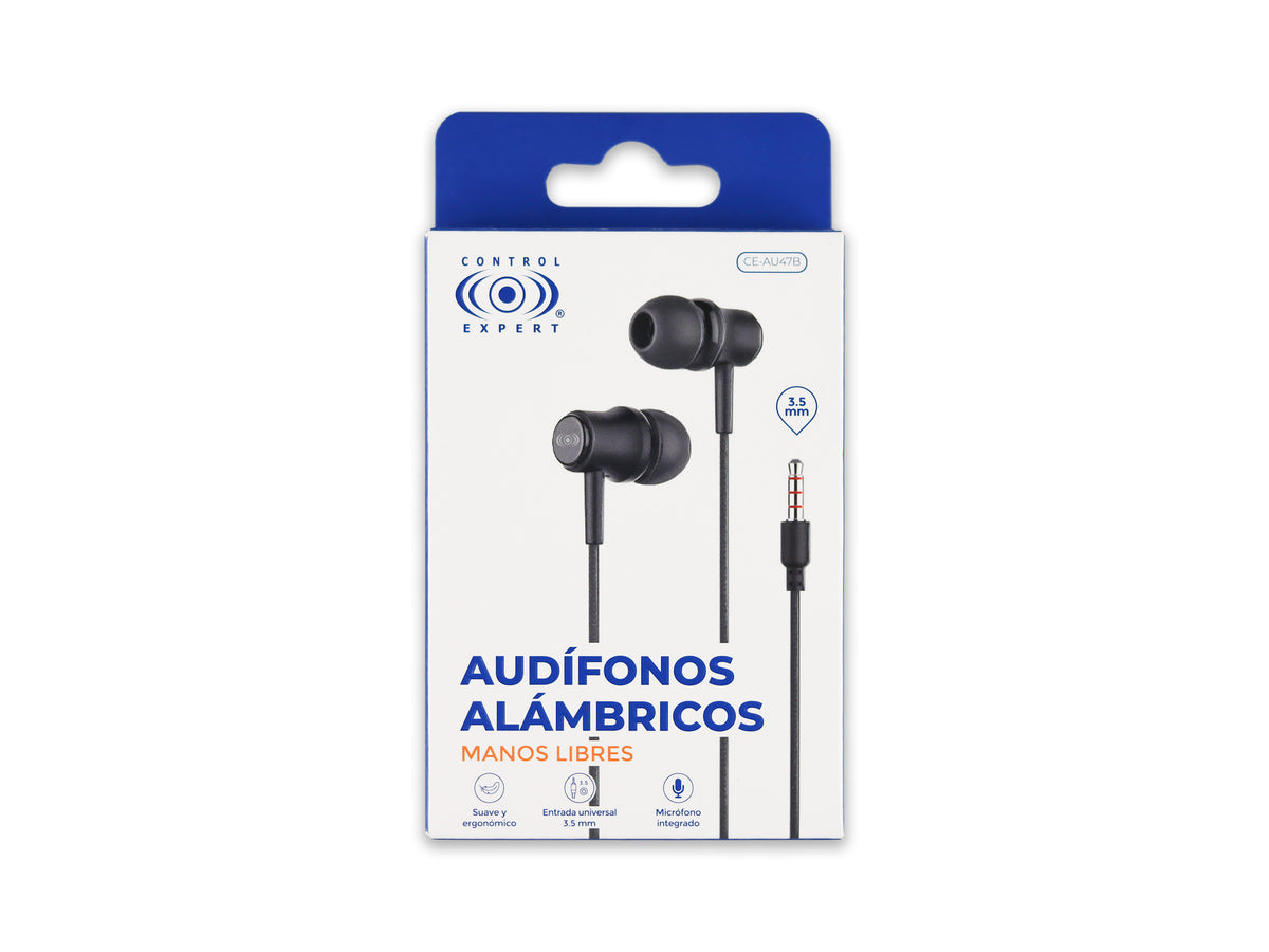 Audífonos con Cable CE-AU47 – Entrada 3.5 mm, Varios Colores