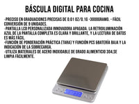 Báscula de cocina con Pantalla LCD 500 g – 0.01 p