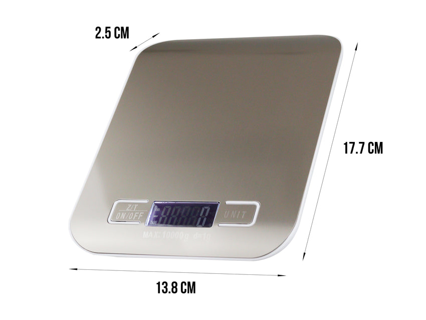 Báscula Digital de Acero Inoxidable Pantalla LCD 10 kg – 0.1 p