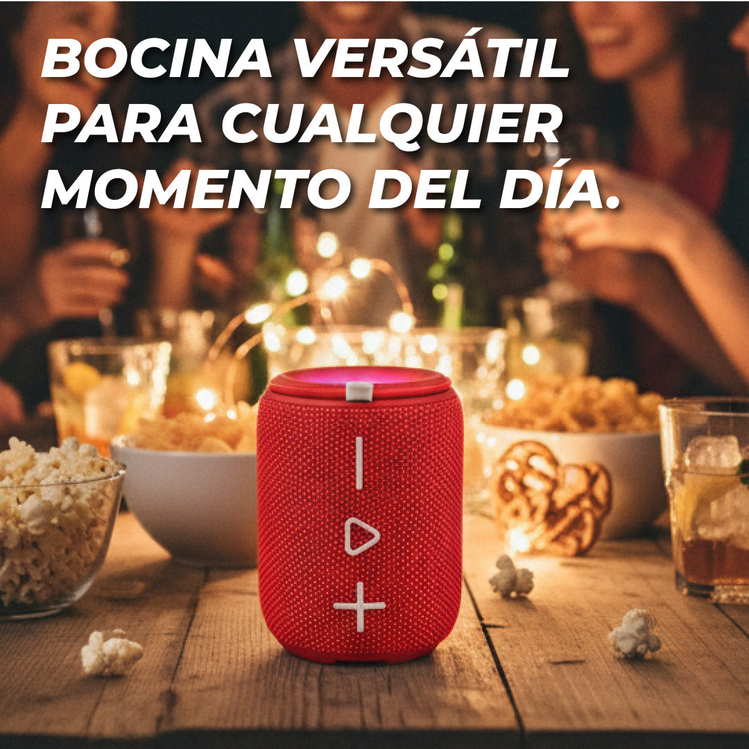 Bocina Bluetooth Inalámbrica Hi-Fi - 10W con Luces LED y TWS Puerto USB Micro SD