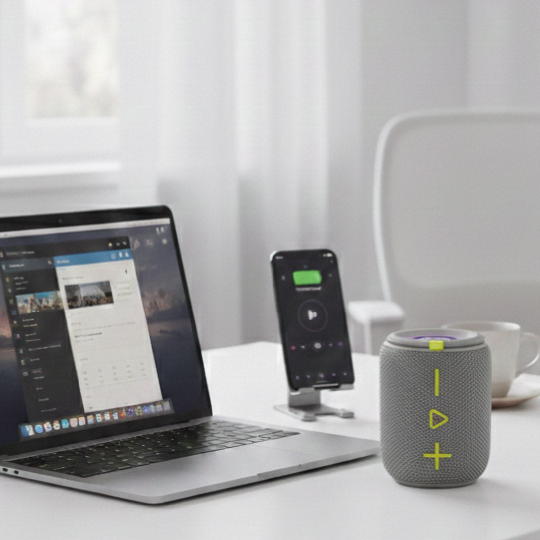 Bocina Bluetooth Inalámbrica Hi-Fi - 10W con Luces LED y TWS Puerto USB Micro SD