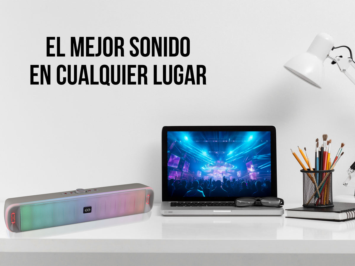 Bocina Portátil Tipo Barra CE-B383 – Luces RGB, Bluetooth 5.3 y Manos Libres