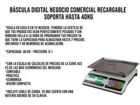 Báscula con 4 Memorias de Acceso Directo 40 kg – 0.1 p