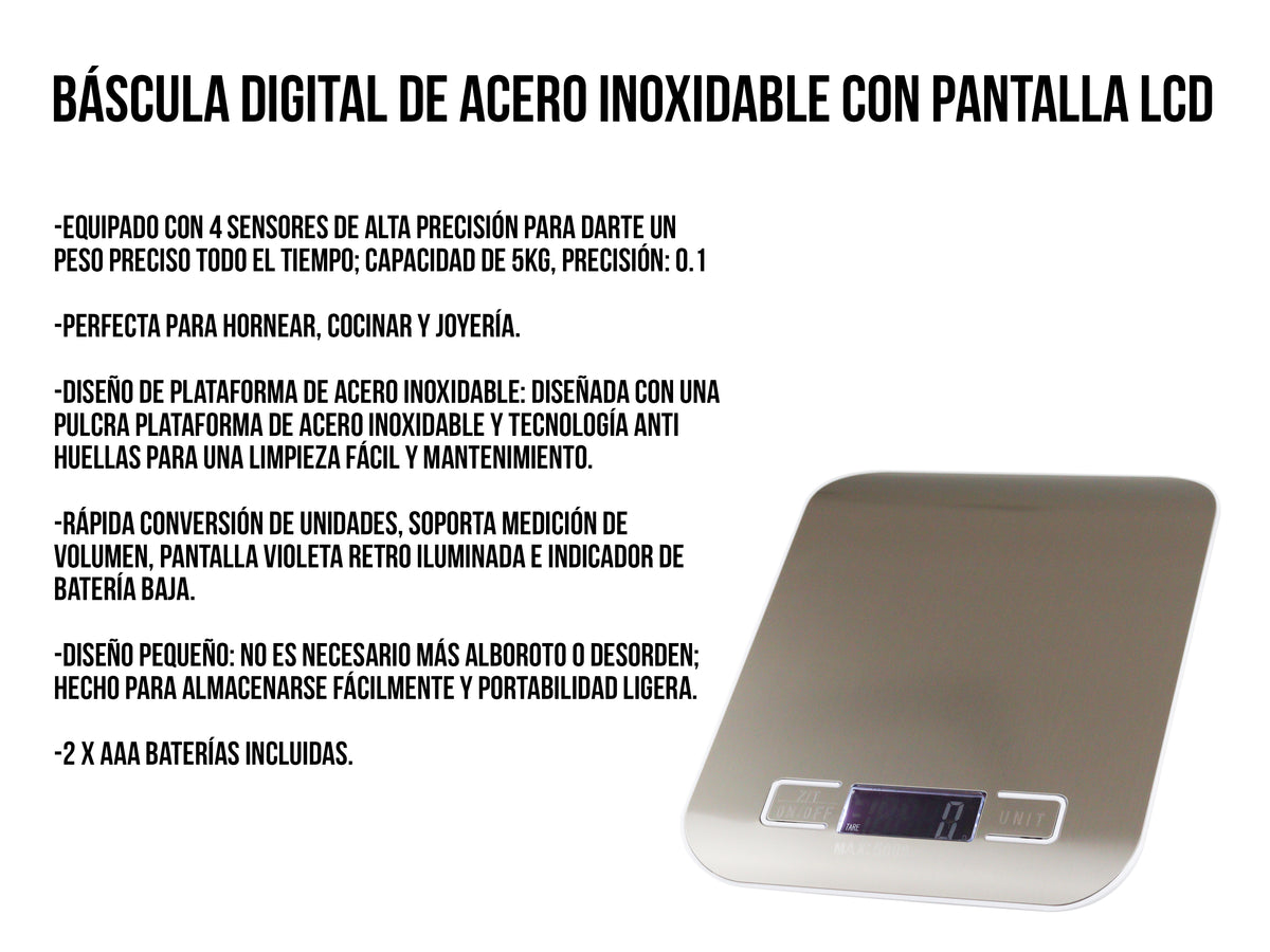 Báscula Digital con 4 Sensores 5 kg – 0.1 p