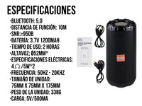 Bocina Bluetooth Portátil Varios Colores - Negro