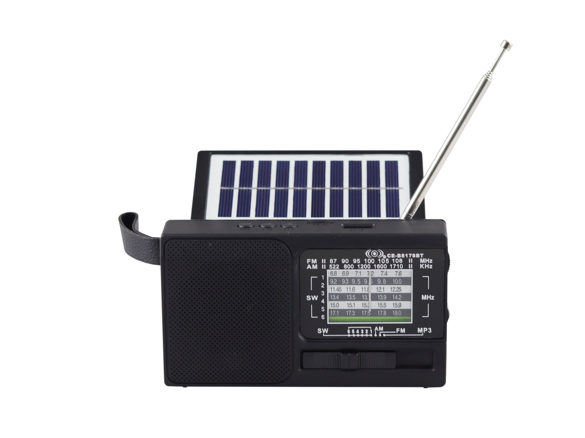 Radio Am FM Bluetooth con Panel Solar USB
