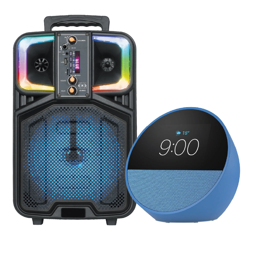 Combo Bocina 8'' Con Microfono  y Alexa Echo Spot