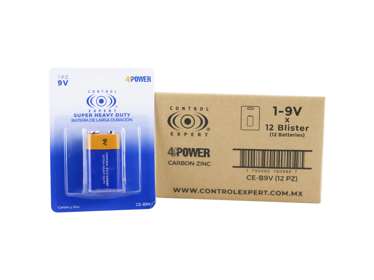 Pila 9V Carbón De Larga Duración