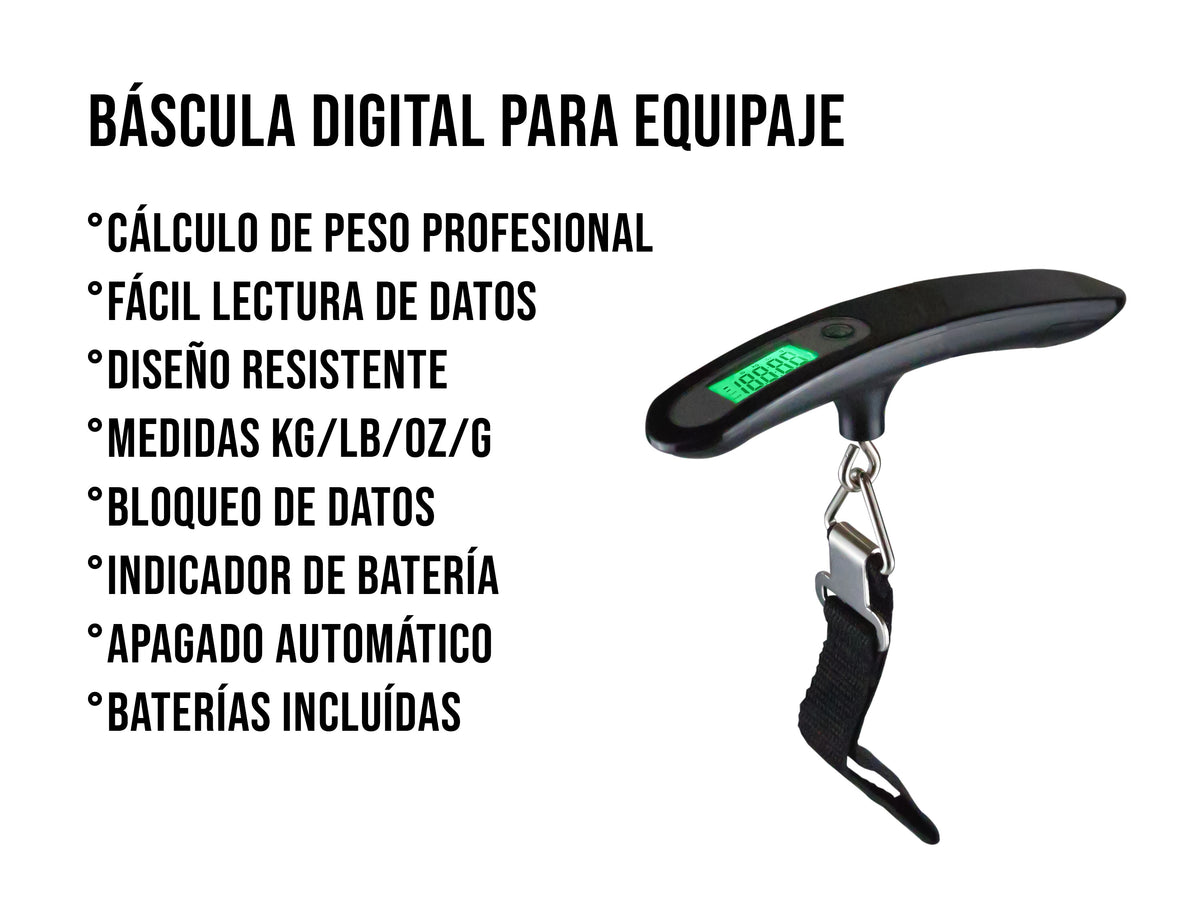 Báscula Digital para Equipaje 50 kg a 100 lbs
