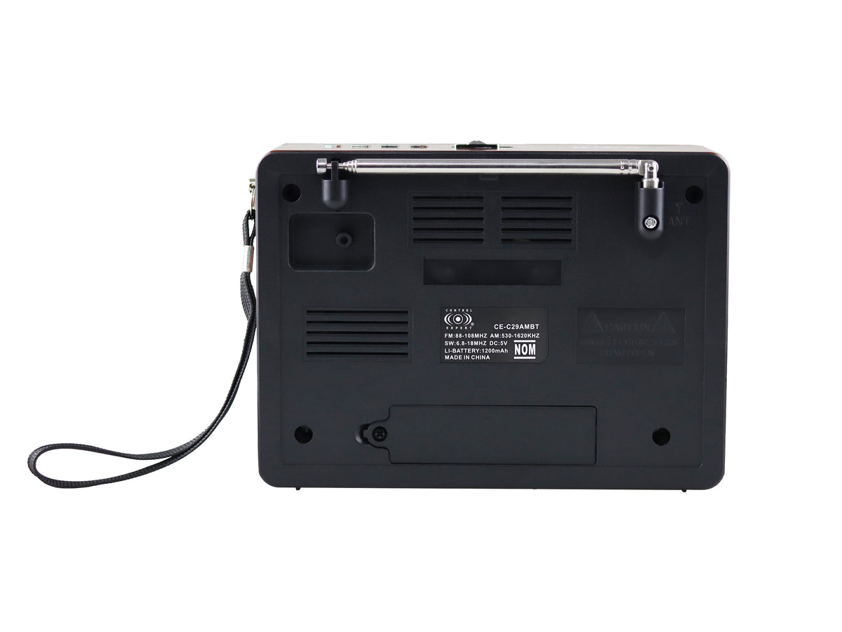 Radio Portátil Estilo Retro CE-C29AMBT – AM/FM, Reloj, LED, AUX y Correa