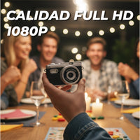 Mini Cámara Diseño Retro Full HD 1080P Luz Led