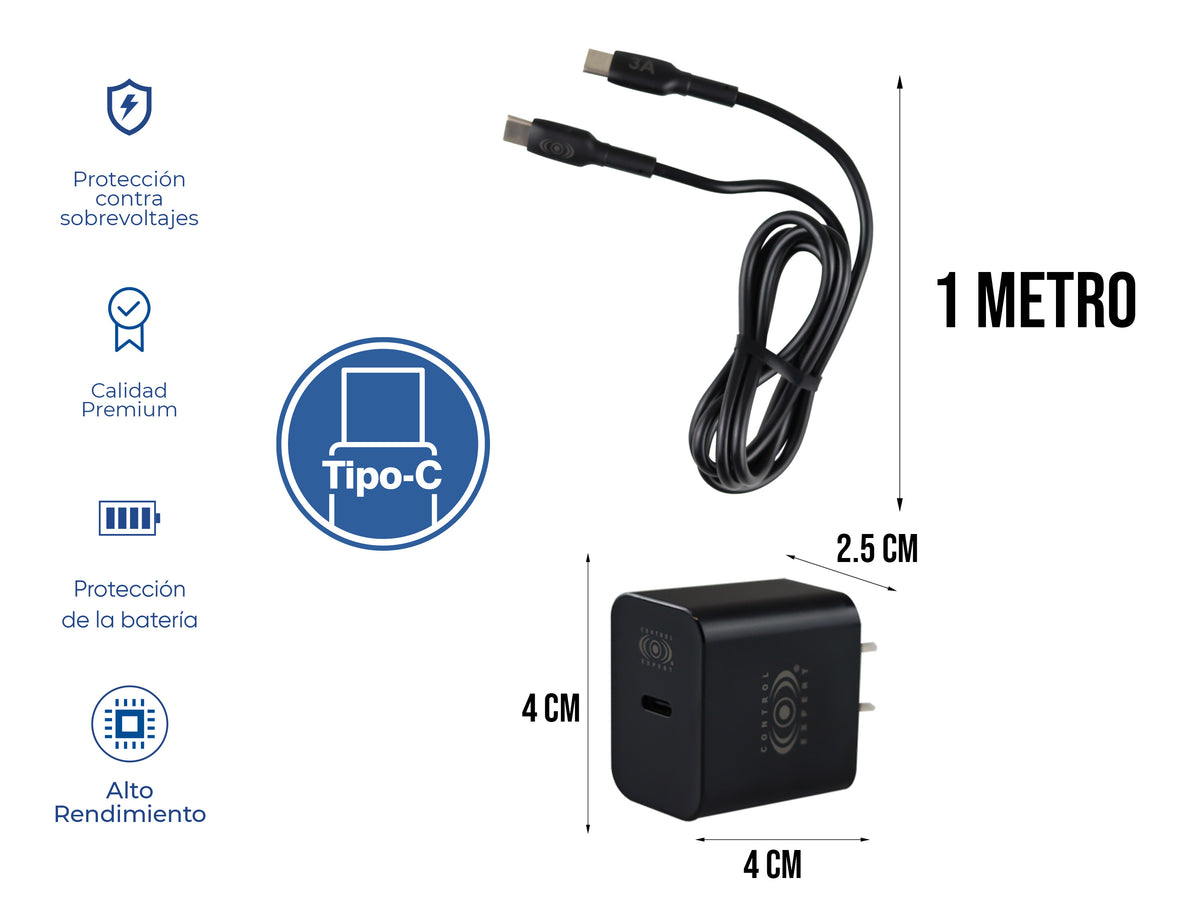 Combo Cargador Tipo C a Tipo C