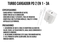 Combo Cargador Tipo a Tipo Blanco