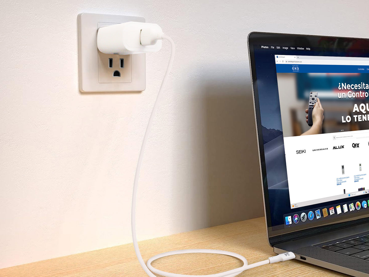 Combo Cargador tipo C a C Blanco