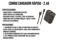 Combo Cargador IPhone 2AMP Negro