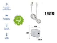 Combo Cargador IPhone 2AMP Blanco