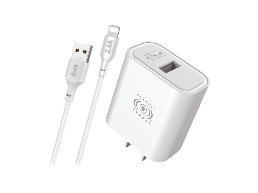 Combo Cargador IPhone 2AMP Blanco