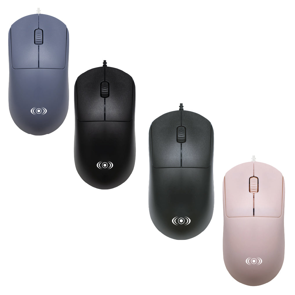 Mouse Alámbrico Óptico con Diseño Ergonómico – Varios Colores