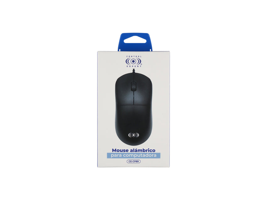 Mouse Alámbrico Óptico Diseño Ergonómico - Negro