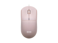 Mouse Alámbrico Óptico Diseño Ergonómico - Rosa