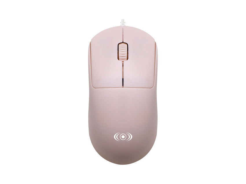 Mouse Alámbrico Óptico Diseño Ergonómico - Rosa