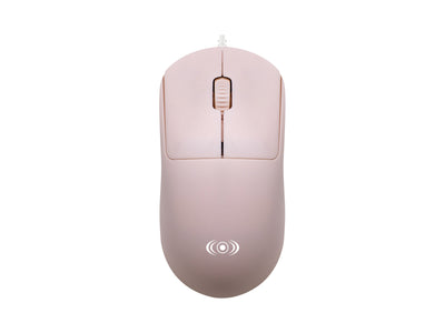 Mouse Alámbrico Óptico Diseño Ergonómico - Rosa