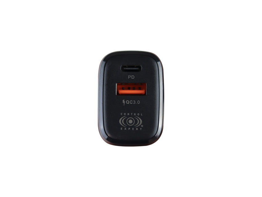 Cargador USB Y Tipo PD 38W Negro Carga Rápida