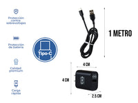 Combo Cargador Tipo 2AMP Negro