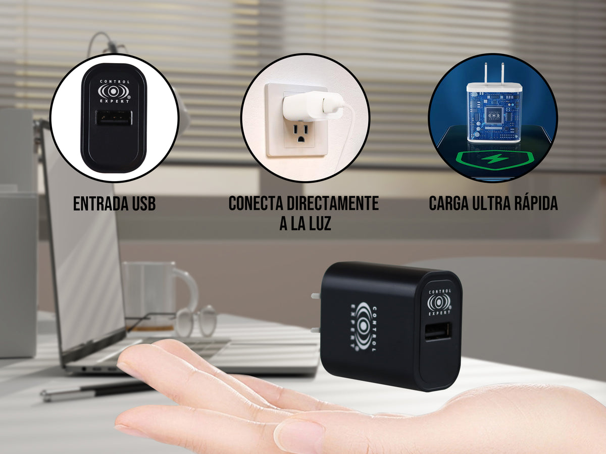 Combo Cargador Tipo C 2.4AMP Negro