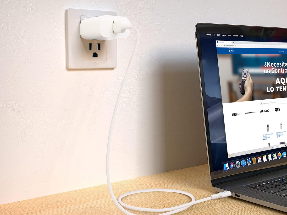 Combo Cargador Tipo C 2.4AMP Negro