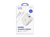 Combo Cargador Tipo 2AMP Blanco