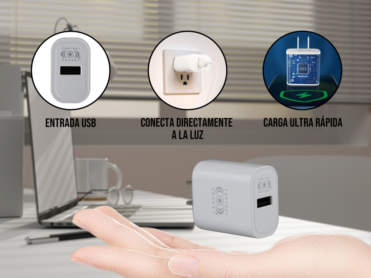 Combo Cargador Tipo C 2.4AMP Blanco