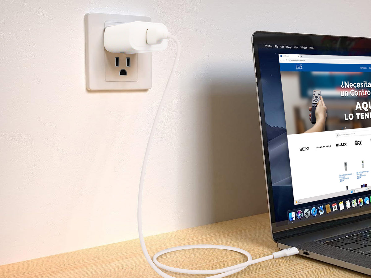 Combo Cargador Tipo C 2.4AMP Blanco