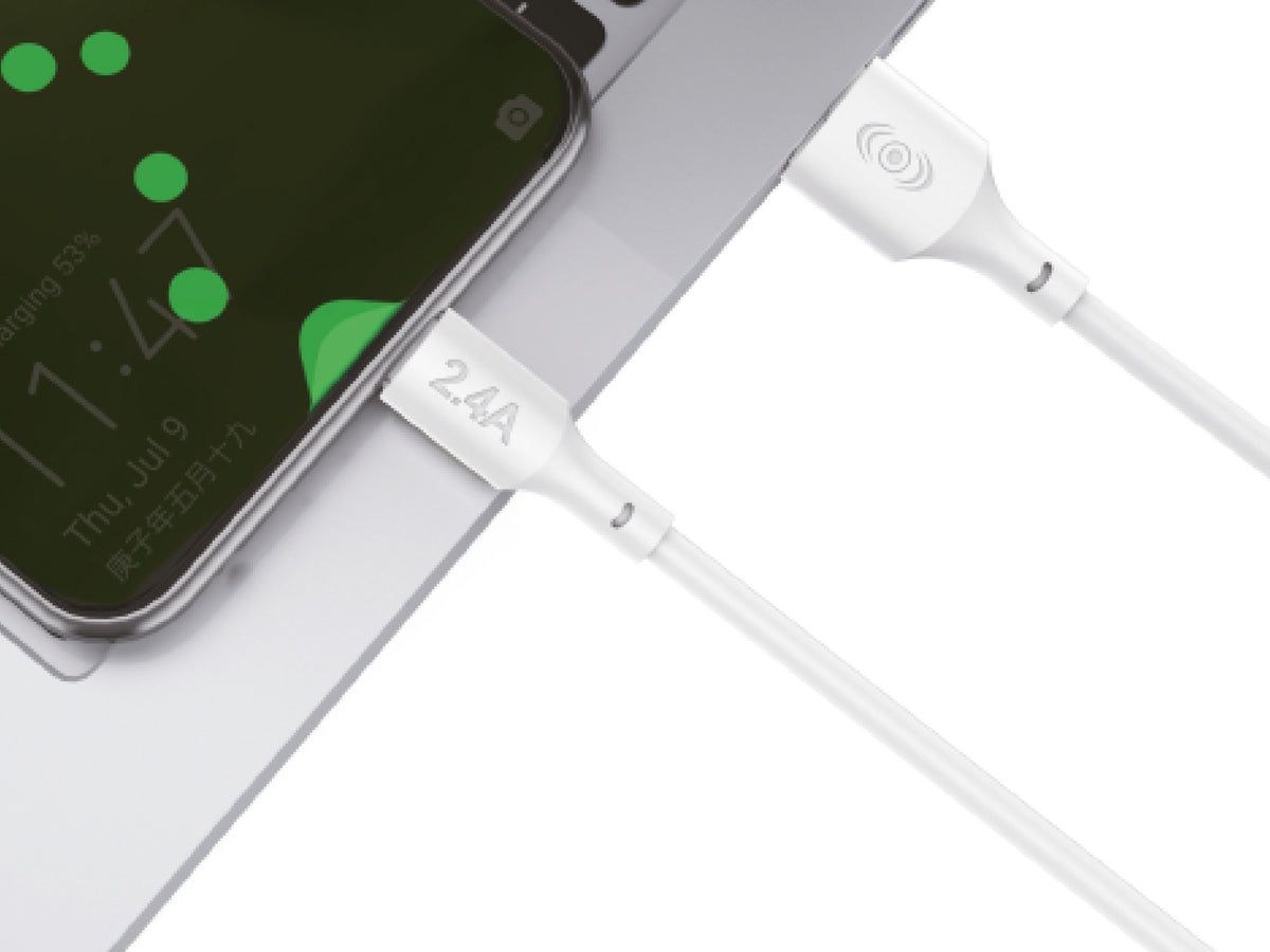 Combo Cargador Tipo C 2.4AMP Blanco