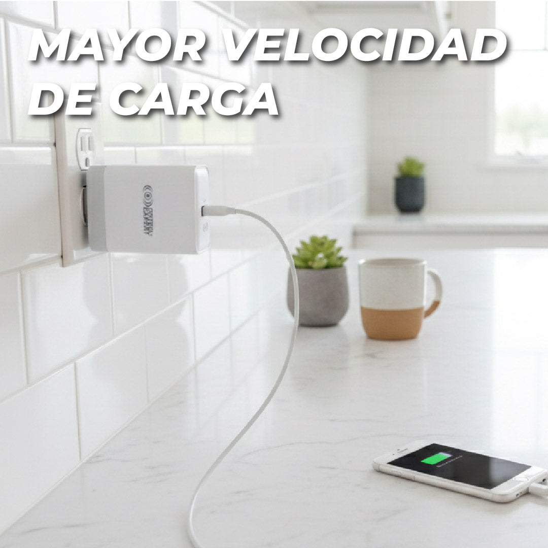 Combo Cargador Tipo C 2.4AMP Blanco