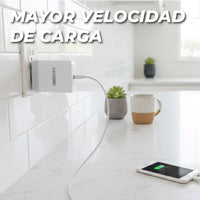Combo Cargador Tipo C 2.4AMP Blanco