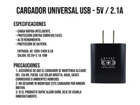 Cubo Cargador USB 2AMP Negro