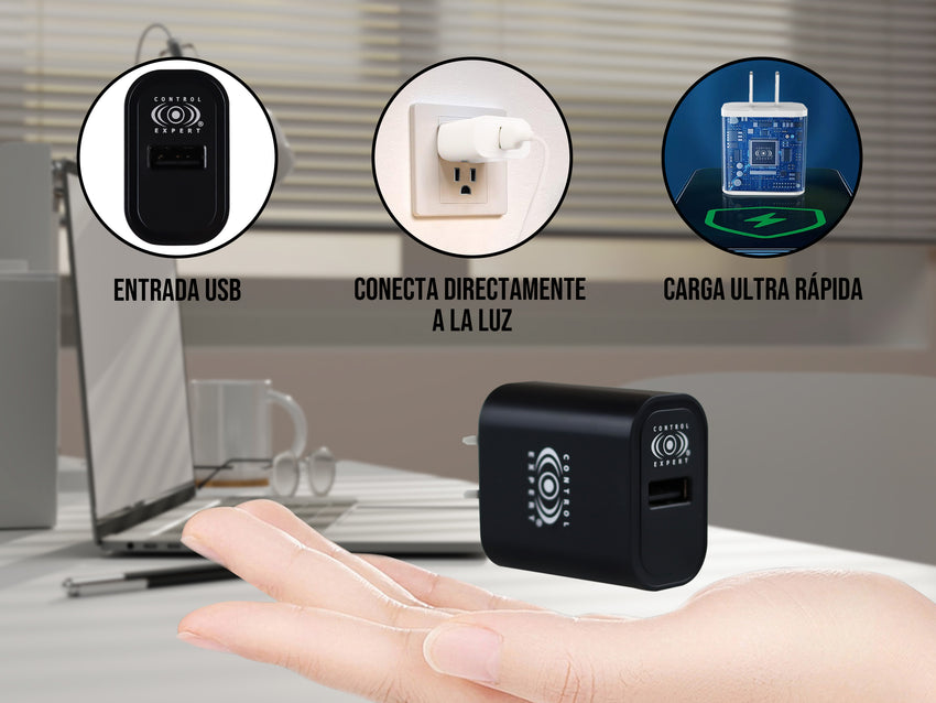 Cubo Cargador USB 2AMP Negro